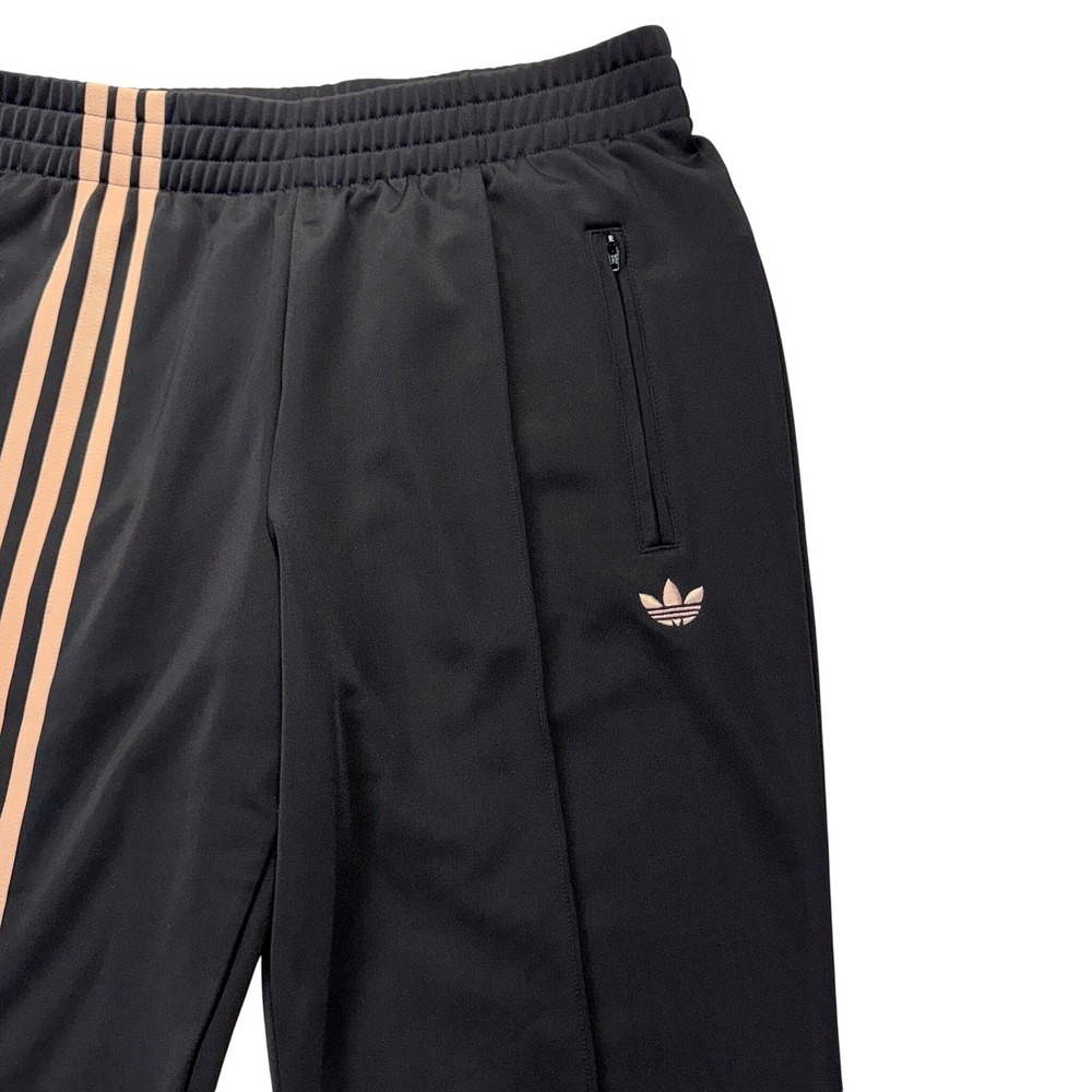 Adidas Track Pants Womens Medium Black Gold Flared Split Hem Trefoil Originals - Picture 3 of 12